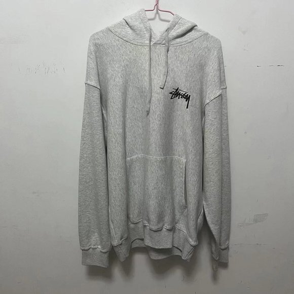 Stussy Plush 8 Ball Hoodie Grey - Picture 1 of 9